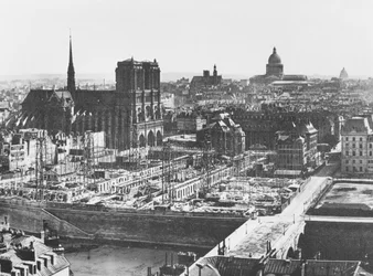 ホテルデューの建物、パリ、1867