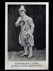 パリのメドラノサーカスの道化師チャーリー・イルズ（1876-? 1910年頃、ポストカード、フランス、20世紀