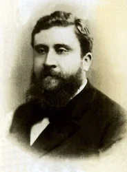フランスの政治家Jean Jaures（1859-1914）の肖像。