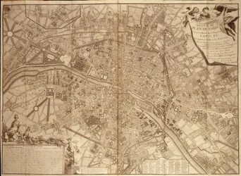 ルイ15世時代のパリの第9次計画-『警察小説の続篇』所収。