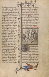 ワンケリン・デ・フェレールとヒューゴ・ド・モンフォールの戦い」1400-15年頃（羊皮紙にテンペラと金箔