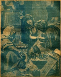 インド、ラホールのバザール。1892年8月25日付「La Terre Illustree」94号に掲載された版画。