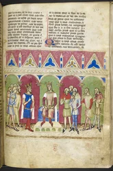 追加。 MS 12228、f.223、Roman du Roy Meliadus de Leonnoys、1352年頃（羊皮紙）