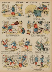 トンキンでのフランス軍人デュマネットの冒険（彩色彫刻