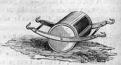 農業機械：1860年のパリ農業競技会で発表された流通式肥料ドア。1860年7月28日付 "Le Monde Illustré "172号に掲載された図版。