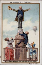 エッフェル塔の登頂：頂上への到着 - chromo.リービッヒ、デブ20世紀