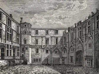 Ancien hotel de la Tromoille, rue des Bourdonnais, Paris (1st arr) ジャック・アントワーヌ・デュラールの「パリの物理的・市民的・道徳的歴史：最初の歴史的時代から今日まで」に掲載された版画。
