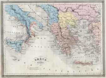 古代ギリシャとその植民地 - Vuillemin著「Universal Atlas of Ancient and Modern Geography for Residential Schools」より - 1845年頃