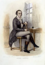 Andre Chenier (1762-1794), フランスの詩人、a la Concierge - in "Le Plutarque francais", Ed. Mennechet