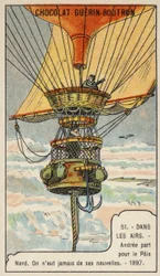 北極点への気球飛行に出発するアンドレ