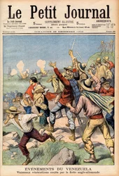 1902年から1903年にかけてのベネズエラへの英独の介入 - 1902年12月28日の「Le Petit Journal」の最初のページ：ベネズエラでの出来事。英独の艦隊に撃沈されたベネズエラの船(エングレービング)