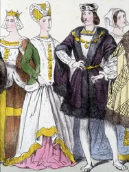 アンヌ・ドゥ・ブルターニュとシャルル8世 - "La monarchy francaise en estampes" にて