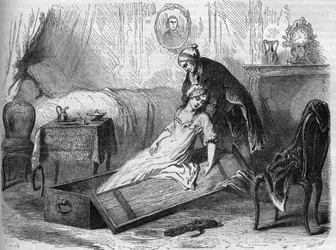アントワーヌ・フランソワ（アントワーヌ・フランソワ）・ドゥルーズ（1744-1777） フランスの毒殺者が被害者マダム・ド・ラ・モットの死体をトランクに入れる - アルマン・フーキエ（1817-18