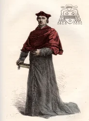Antoine Duprat, cardinal legat francais (1463-1535) - Cardinal Antoine Duprat (1463-1535) - engraving from "L