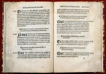1539年のVillers-Cotterets条例の106、107、108条（印刷された紙）