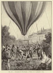 1804年9月16日にパリで行われたゲイ・リュサックの登頂（彫刻