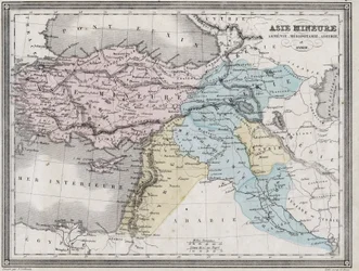古代の小アジア、アルメニア、メソポタミア、アッシリア、シリア - Vuillemin著「Universal Atlas of Ancient and Modern Geography for Use of Residential Schools」より抜粋 - 1845年頃