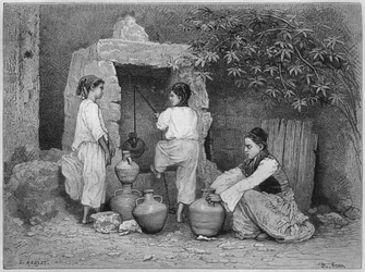 井戸のそば、アッコ、Louis Charles Emile Lortet著『La Syrie d