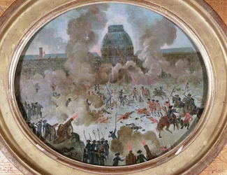 チュイルリーへの攻撃、パリ、1792年8月10日（キャンバスにガッシュ）