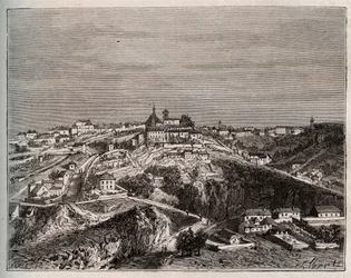 Avallon - Bourgogne-Franche-Comte - V.A. Malt-Brown著「La France illustree: geographie, histoire, administration statistique」に掲載された彫刻。