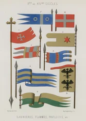 10世紀から14世紀の旗、吹流し、旗