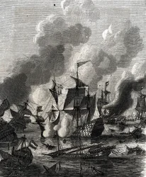 ラゴスの戦いは、1693年6月27日に行われた九年戦争中の海戦である（図版