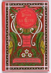 ジュールヴェルヌ（1828〜1905）による月の周りのブックカバー、エディションヘッツェル、19世紀末