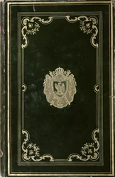ナポレオンボナパルト（1769-1821）の紋章付きの本の装丁（緑の革と金）