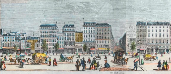 サン・ドニ大通りの南側 - サン・マルタン通り - エドモンド・テクシエの「Tableau-de-Paris」（1852年）に掲載された版画