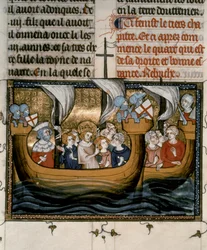 第七回十字軍：第七回十字軍（1248-54年）に出発するルイ9世。