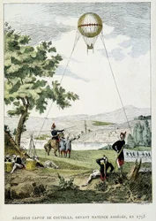 ジャン・マリー・ジョセフ（Jean-Marie-Joseph）・クーテル（1748-1835）によるキャプティブ・エアロスタット、マインツ・アシゲの前に