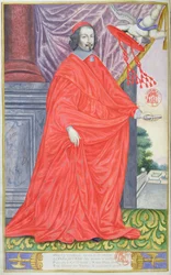 枢機卿マザラン、ピュー・ド・ラ・セール作のレ・パネギリック・デ・オムス・イラストル・ノートル・シークルのイラスト、1655