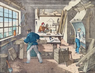 大工のワークショップ、1860年頃