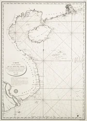 1798年、ロシリ副提督の観察に基づき、海図・海洋計画局で作成された中国海域の一部分の地図。