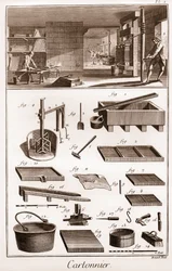 Cartonnier - atelier fabrique du carton - Denis Diderot（1713-1784）とJean d