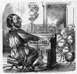 ドイツの作曲家リヒャルト・ワーグナー（1813-1883）の漫画