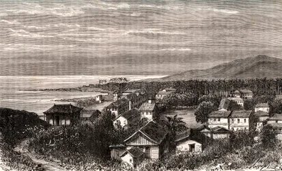 カイエンヌ - Commune en outre mer Guyane - V.A. Malt-Brown著「La France illustree: geography, history, statistical administration」に掲載された彫刻。1884