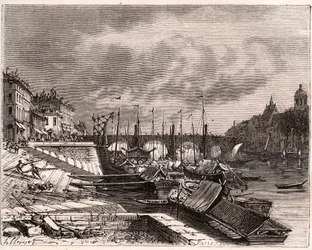Chalon-sur-Saone (シャロン・シュル・ソーヌ) - Saone-et-Loire - V.-A.による「La France illustree: Geography, history, statistical administration」に掲載された彫刻。Malt-Brownによる "La France illustree: geography, history, statistical administration "の版画。1884
