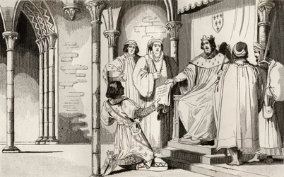 チャールズ4世（1294-1328）ハンサムは、コートで「ヒストワールドフランス」から、1840年頃出版された（彫刻）