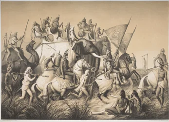Chir Singh、シーク教徒のマハラジャ、パンジャブ王と「インドでの航海」の従者、1850年頃（リソ）