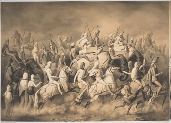 Chir Singh、Sikhs のマハラジャ、パンジャブの王、「Voyages in India」より、1850 年頃 (litho)