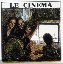 1920年頃の映画上映会。