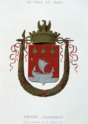 パリ市の紋章。帝国（ナポレオン1世） - 1811年1月29日付書簡特許 - H. Traversier著『Armorial National de France』（パリ）所収