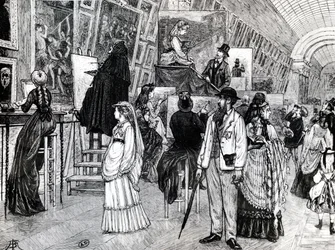 ルーヴル美術館のグランデギャラリーの写本家、1880年頃