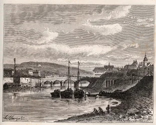 Corbeil Essonnes - V.A. Malt-Brownの "La France illustree: geographie, histoire, administration statistique "に掲載された彫刻。1884