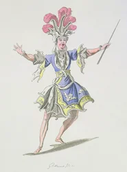 魔術師の衣装デザイン、ダルダヌス、ルクレールドゥラブリュエールの台本、ジャンフィリップラモー（1683-1764）作、A。ギヨーモットフィルス複製（カラー彫刻）