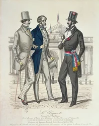 旧国民議会を背景にした代議士の衣装、1848年