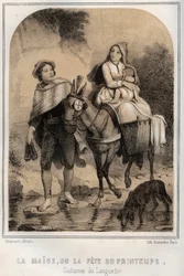 ラングドックの衣装 - 舞踏会 - MORING MICHELの "THE SOURCES OF MY UNCLE MEMORIES AND TRAVEL STORIES "に掲載された彫刻 - 19世紀末