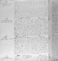 ガイドモーパッサン（1850-93）の死亡証明書（1893年7月7日）（紙にペンとインク）（詳細）（199747も参照）