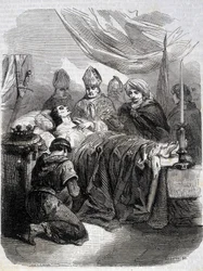 1270年、パレスチナでのサン・ルイの死 - L.-P.の「Histoire de France」に掲載。アンケティル